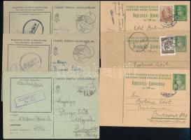 cca 1942-43 össz. 9 db II. világháborús tábori katonai posta levelezőlap, 3 db német nyelven és 6 db magyar nyelven, mind bp.-i címekre postázva + 2 db egyéb, nem katonai levelezőlap 1938-ban Svájcból postázva + 1 nem katonai levél