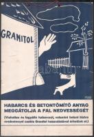 cca 1940 Granitol habarcs karton plakát. Kis beszakadással, 23,5x34 cm