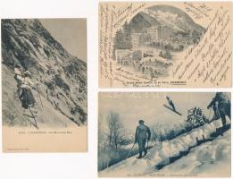 Chamonix - 20 pre-1945 postcards with winter sport motives
