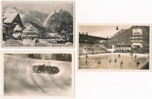 Garmisch-Partenkirchen - 11 db régi képeslap, téli sport / 11 pre-1945 postcards, winter sport