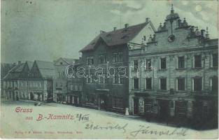 Ceská Kamenice, Böhmisch Kamnitz; street view, shops, inn. Verlag v. F. Richter Photogr. (fl)