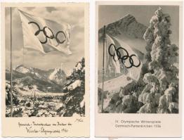 Garmisch-Partenkirchen - 2 db régi képeslap, téli olimpiai sport / 2 pre-1945 postcards, winter Olympic sport