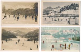 Saint Moritz - 7 db régi téli sport motívum képeslap / 7 pre-1945 winter sport motive postcards