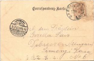 1899 Krizany, Kriesdorf; A. Fritsches Gasthof & K.K. Postamt, Rabensteine, Blick vom Wachberg ge...