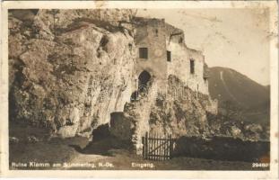 Semmering, Ruine Klamm, Eingang / castle ruins, entrance (fl)