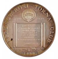 1990. "Ferencvárosi Torna Club - MÉE 1990 - 1899-1909" kétoldalas Ag emlékérem eredeti tok...