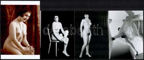 Szolidan erotikus fényképek vegyes tétele; 13 db vintage fotó és/vagy mai nagyítás, 24x36 mm és 18x1...