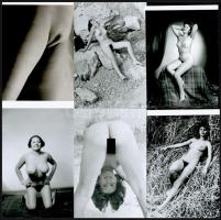 A csáberők közös eredője; szolidan erotikus felvételek; 5 db fotó mai nagyításban, 10x15 cm