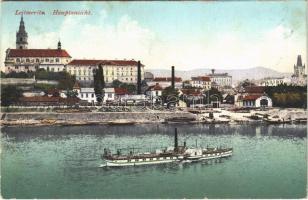 1914 Litomerice, Leitmeritz; Hauptansicht / general view, quay, Koenigstein steamship (EK)