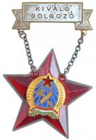 ~1950. Kiváló dolgozó Rákosi-címeres zománcozott fém kitüntetés T:1-