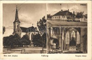 1943 Nádszeg, Trstice; Római katolikus templom, plébánia, belső / church interior, rectory