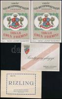 10 db régi, háború előtti italcímke: Széchenyi-Wolkenstein uradalom, Szentgyörgyhegyi, Schwartz Jáno...