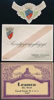 10 db régi, háború előtti italcímke: Széchenyi-Wolkenstein uradalom, Szentgyörgyhegyi, Schwartz Jáno...