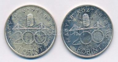 1993. 200Ft Ag "MNB" (2x) T:1,1- Adamo F13