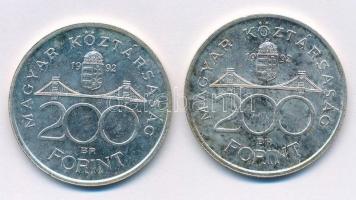 1992. 200Ft Ag "MNB" (2x) T:1,1- Adamo F13