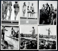 cca 1970-1980 Magyar Naturisták Egyesületének versenyéről készült fotók, 21 db, közte erotikus, nudi...