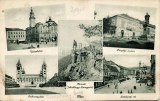 Pécs, Püspöki palota, Széchenyi tér, Városháza, Mecsek Jakabhegy-Zsongorkő (EK)
