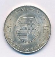 1947. 5Ft Ag "Kossuth" T:1- patina Adamo F8.1