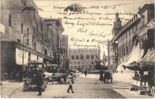 1912 Bologna, Piazza Nettuno / square, café, tram, automobile