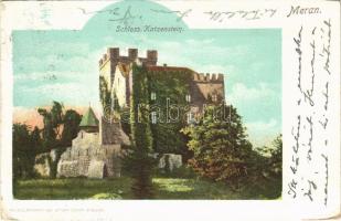 1908 Merano, Meran (Südtirol); Schloss Katzenstein / Castel del Gatto / castle. Heliocolorkarte von Ottmar Zieher (EK)