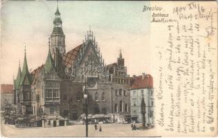 1904 Wroclaw, Breslau; Rathaus / town hall, shops. Dr. Trenkler Co. (EK)