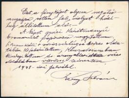 1948 Kerny István (1879-1963) budapesti fotóművész hagyatékából aláírt vintage fotó, a kép készítésé...