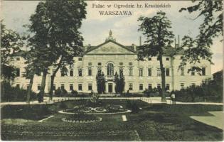 1911 Warszawa, Varsovie, Warschau, Warsaw; Palac w Ogrodzie hr. Krasinskich / Krasinski Palace, view from the garden. Józef Poznanski No. 40. (fl)