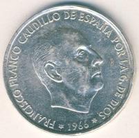 Spanyolország 1966(68). 100P Ag "Caudillo" T:2-/3 ph