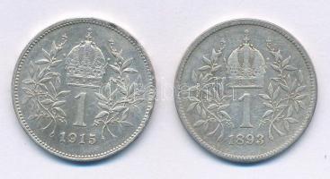 Ausztria 1893-1915. 1K Ag "Ferenc József" (2xklf) T:2-3
Austria 1893-1915. 1 Corona Ag &q...