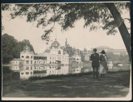 cca 1910 Budapest, Városligeti-tó, Kerny István (1879-1963) budapesti fotóművész hagyatékából jelzés nélküli vintage fotó, 8,5x11,5 cm