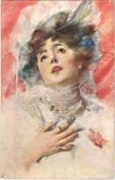 1920 Lady art postcard. Wiener Kunst Nr. 119-2.