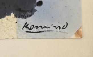 Korniss jelzéssel: Gesztusok. Vegyes technika, papír, vékony kartonra kasírozva. Lap szélén kisebb s...