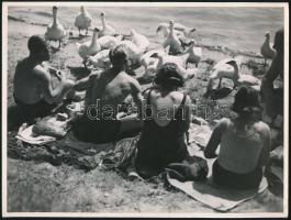 cca 1936 Budapest, Római-parti vasárnapi üdülők, Reich Péter Cornel hagyatékából, 3 db vintage fotó,...