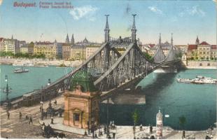 1914 Budapest, Ferenc József híd, villamos