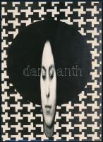 cca 1970 Kolláth Mária bajai fotóművész feliratozott vintage fotóművészeti alkotása, a magyar fotográfia avantgarde korszakából, 18x13 cm