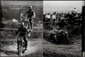 cca 1975 Zsigri Oszkár budapesti fotóművész hagyatékából 5 db vintage fotó, feliratozva vagy pecséttel jelzett (Motocross versenyek), 15,7x24 cm és 24x18 cm között