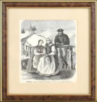 Nemes Ödön (1847-1902) eredetije után Greguss János (1838-1892): Székelyek, 1870-90 körül. Fénymetszet, papír, paszpartuban. Kissé foltos. Üvegezett fa keretben 14,5x13,5 cm
