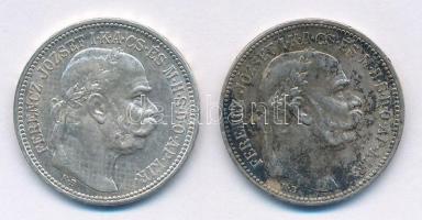 1915KB 1K Ag "Ferenc József" (2x) T:1-,2 patina Adamo K5.1