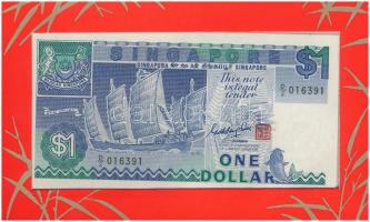 Szingapúr 1987. 1$ + 1990. 1$ Al-Br + 1991. "Kecske éve" Br emlékérem, karton dísztokos ös...