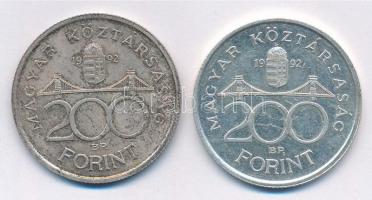 1992. 200Ft Ag "MNB" (2x) T:1,1- patina
Adamo F13