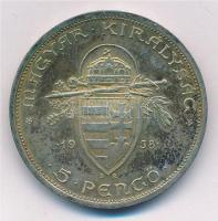 1938. 5P Ag "Szent István" T:1,1- patina
Adamo P8.1