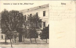 Belényes, Beius; Internatul si Liceul de fete Mihail Pavel / Mihail Pavel lány internátus és gimnázium / girls boarding school and grammar school (EK)