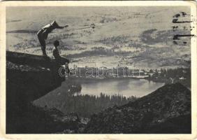 1935 Tátra, Magas-Tátra, Vysoké Tatry; Strbské pleso s Patrie / Csorba-tó / lake (EK)