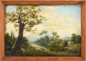 Jelzés nélkül, feltehetően XIX. sz. második felében működött festő munkája: Hazafelé. Olaj, vászon, ...