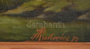 Jelzés nélkül, feltehetően XIX. sz. második felében működött festő munkája: Hazafelé. Olaj, vászon, ...