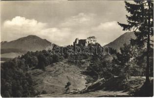 1956 Vágváralja, Vág-Pohrágy, Povazské Podhradie (Vágbeszterce, Povazská Bystrica); várrom a Vágvölgyben / Váh Valley, castle / Povazie, Povazsky hrad (EB)