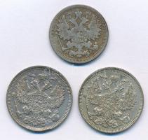Orosz Birodalom 1899. 15k Ag + 1912-1913. 20k Ag (2xklf) T:2-3
Russian Empire 1899. 15 Kopecks Ag +...