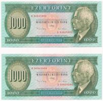 1993. 1000Ft (2x) sorszámkövetők D 94048995 - D 94048996 T:III szép papír Hungary 1993. 1000 Forint (2x) sequential serials D 94048995 - D 94048996 C:F fine paper Adamo F47