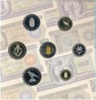 2006. 1Ft-100Ft (7xklf) forgalmi sor szettben + 1946. 1Ft Ag "Hatvanéves a Forint" utánver...