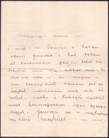 1891 Libits Adolf, József főherceg jószágigazgatójának saját kézzel írt levele